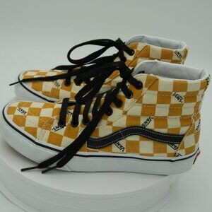 Vans Yellow Checkerboard High Top Sneakers Women’s Skate Shoes
